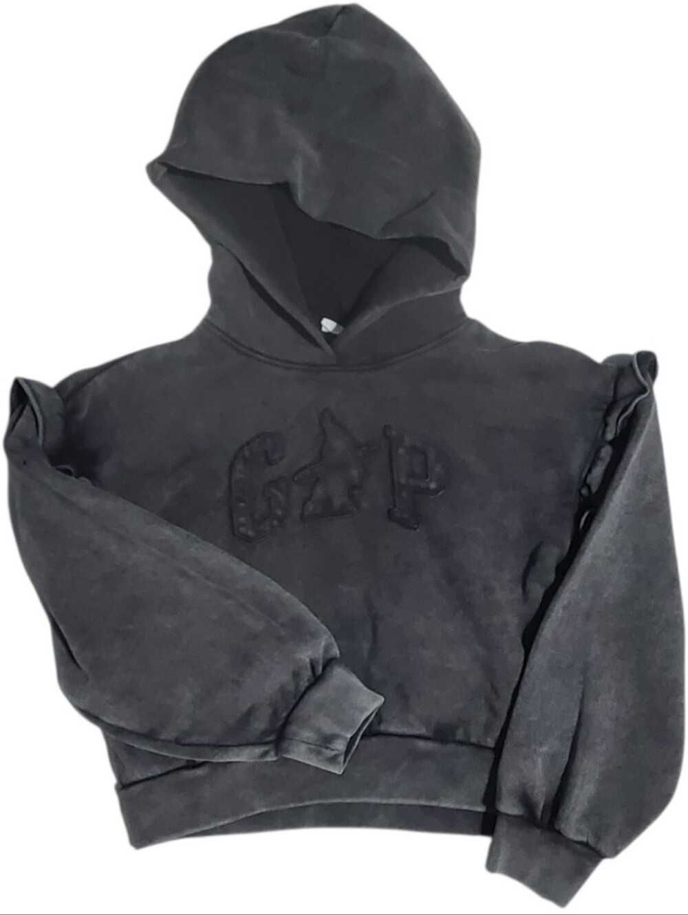 Gap x Wicked Kids VintageSoft Ruffle Logo Hoodie Carbon Black M 8